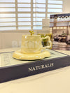 Luxury Melted Style Ceramic Coffee Cup & Saucer Set with Gold Spoon Minimal Aesthetic Mug