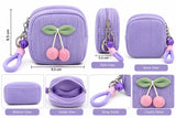 Cute Cherry Corduroy Mini Coin Purse Keychain