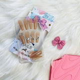 Rhinestone Accent Design Press On Nails Matte Coffin Shape