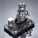 Magnetic Fawn Glass Teapot Gift Set Automatic Lazy Tea Canister with Tray Cup & Teapot Ideal for Tea Lovers & Home Decor