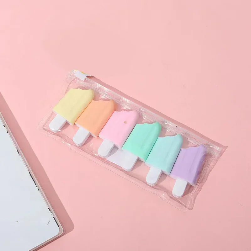 6Pcs Cute Kawaii Ice Cream Highlighters