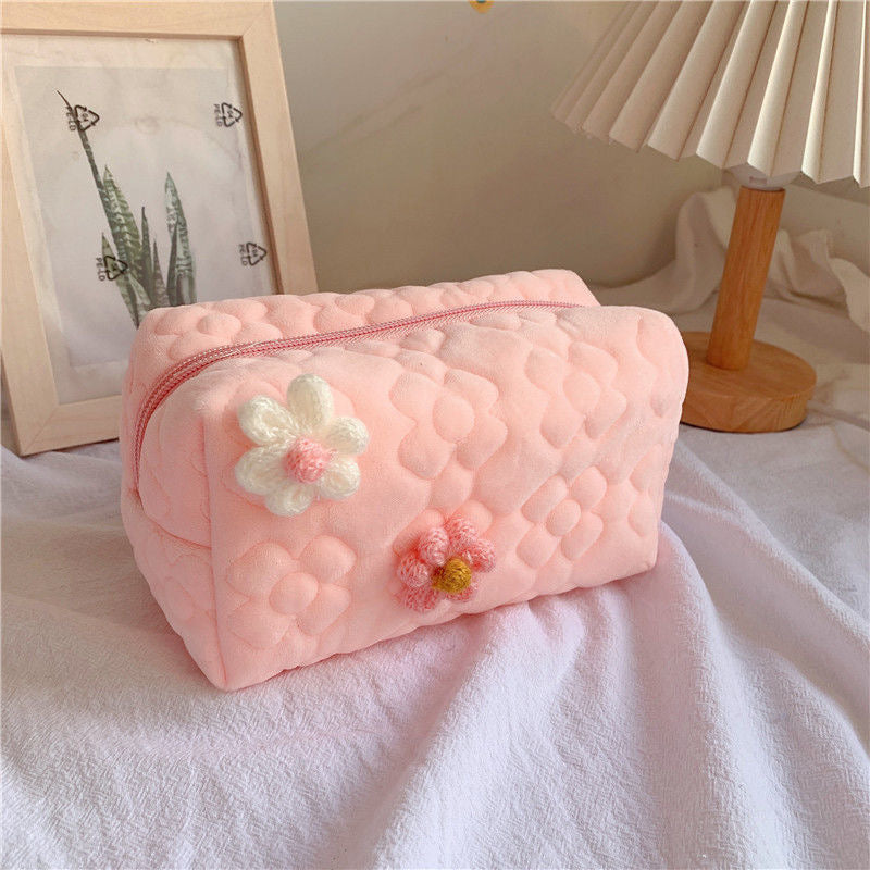 Soft Plush Student Storage Bag Multi Functional Pencil Case & Cosmetic Organizer