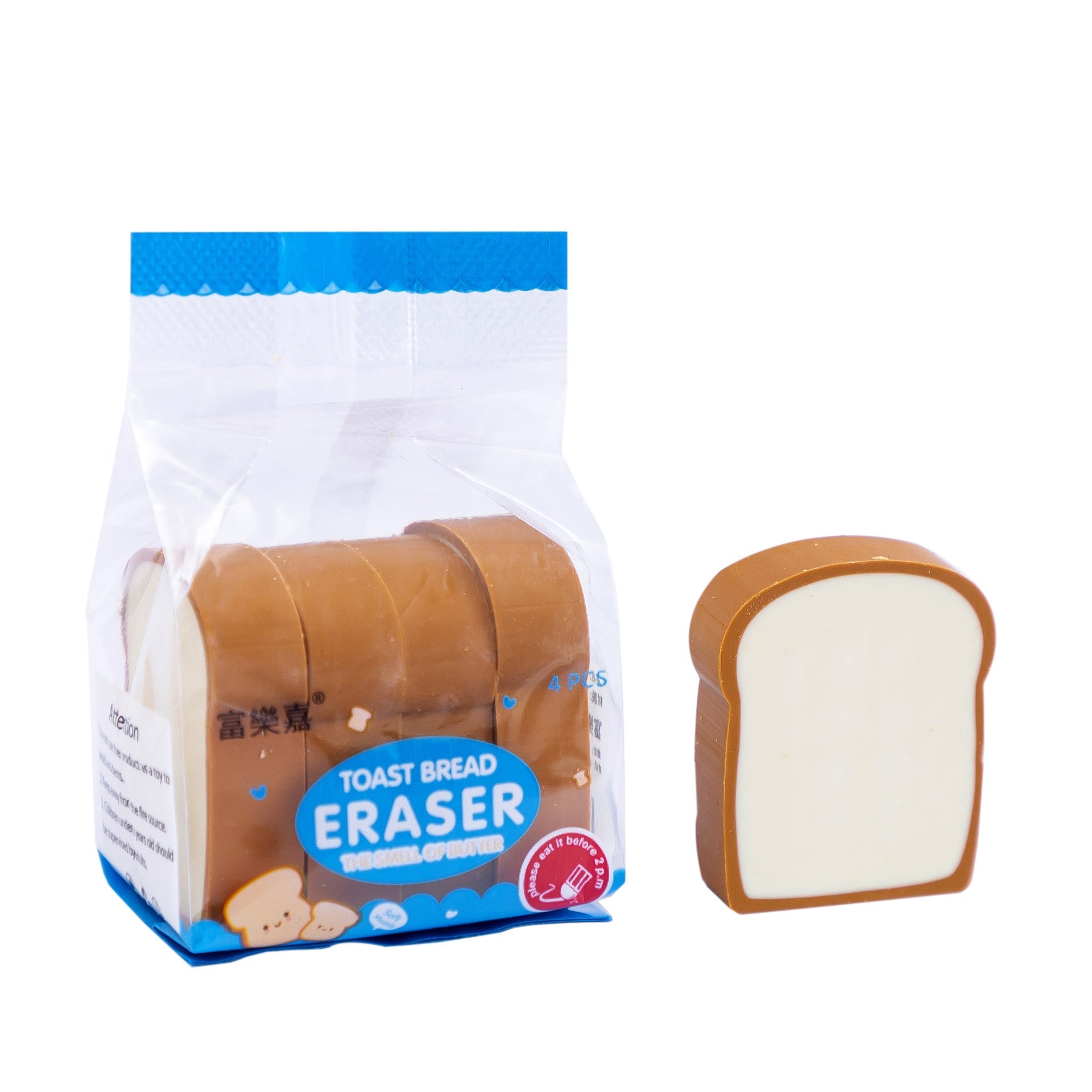 Cartoon 3D Bread-Shaped Erasers Cute School Erasers for KidsCreative Stationery