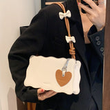 Cute Bow Underarm Bag for Girls Small Square Fashion Shoulder Bag
