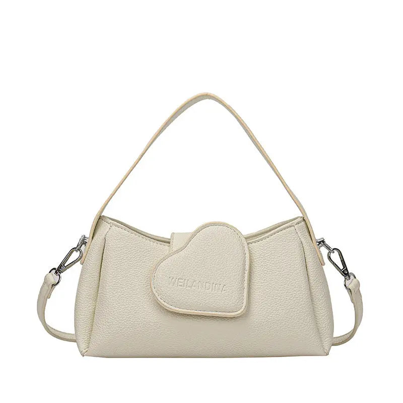 Cute Heart Patch Mini Shoulder Bag for Women Stylish Crossbody Handbag SparkelsSparkels