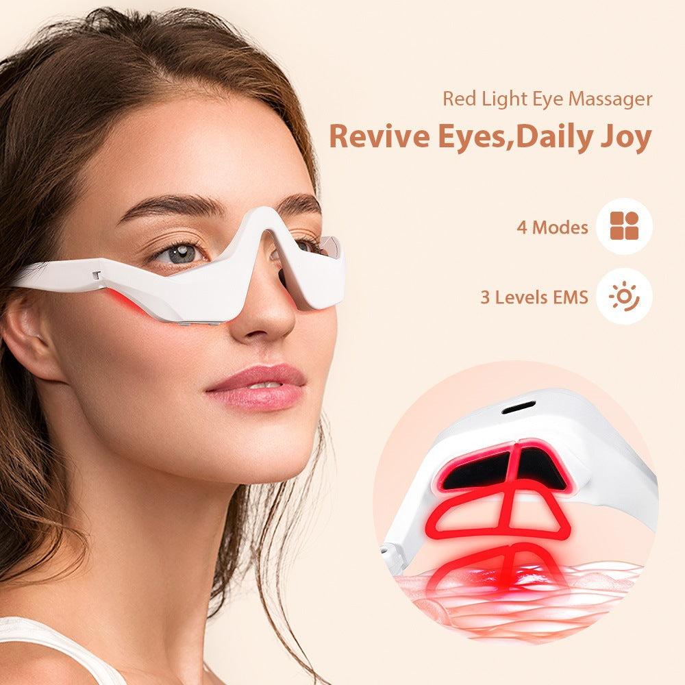 Red Light Eye Massager Glasses EMS Eye Therapy Device for Puffiness Fatigue & Dark Circles SparkelsSparkels