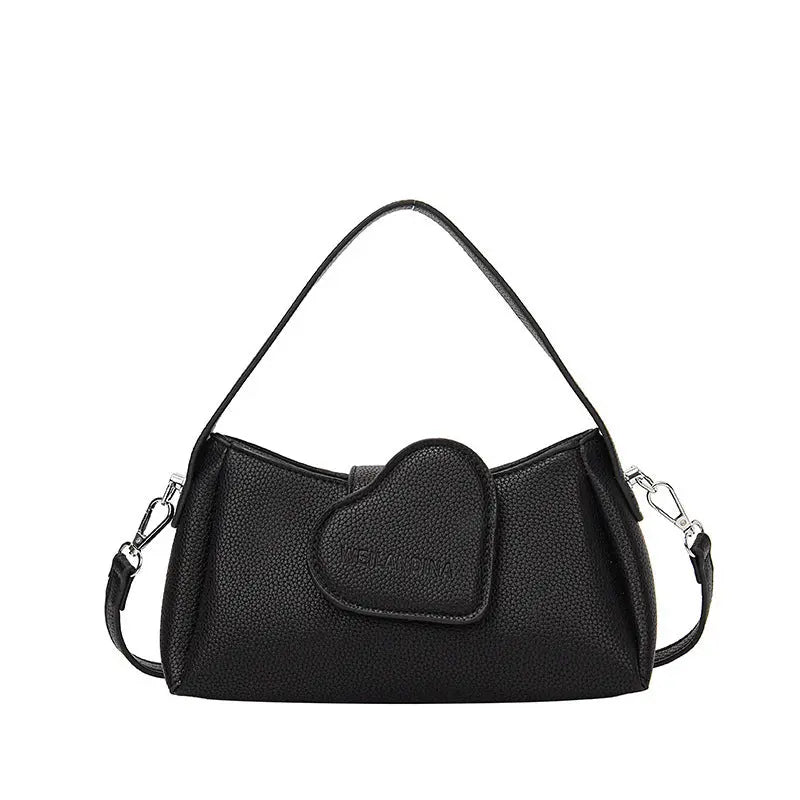 Cute Heart Patch Mini Shoulder Bag for Women Stylish Crossbody Handbag SparkelsSparkels