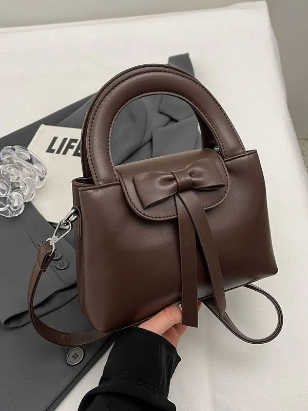 Cute Bow Top Handle Mini Handbag for Women Elegant Crossbody Shoulder Bag SparkelsSparkels