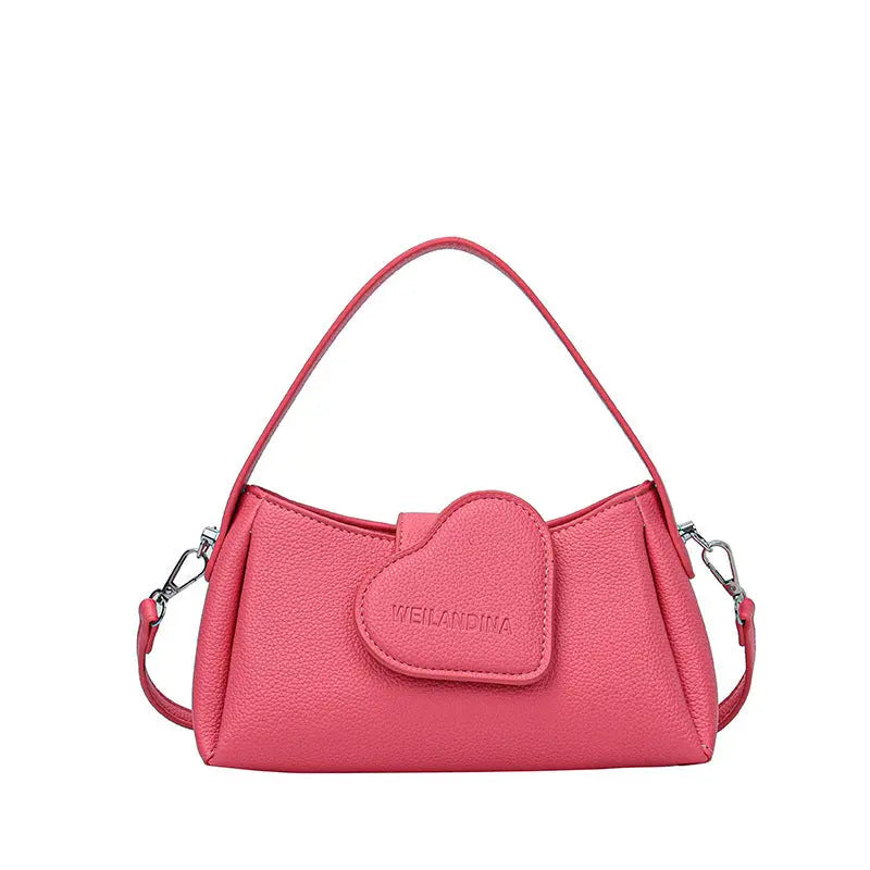 Cute Heart Patch Mini Shoulder Bag for Women Stylish Crossbody Handbag SparkelsSparkels