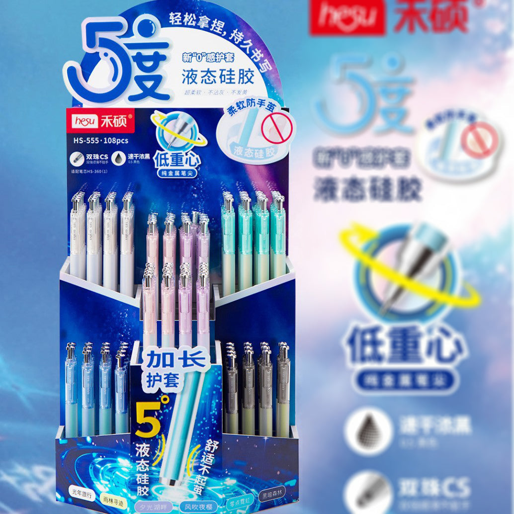 Pastel Liquid Gel Pen 0.5mm Ultra Smooth Soft Grip Writing Pen