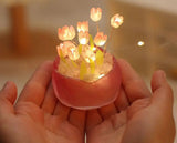 Tulip Flower LED Night Light Soft Warm Glow Mini Table Lamp Aesthetic Bedside Decor & Gift