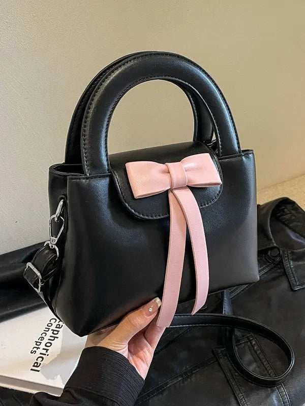 Cute Bow Top Handle Mini Handbag for Women Elegant Crossbody Shoulder Bag SparkelsSparkels
