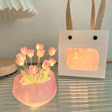 Tulip Flower LED Night Light Soft Warm Glow Mini Table Lamp Aesthetic Bedside Decor & Gift