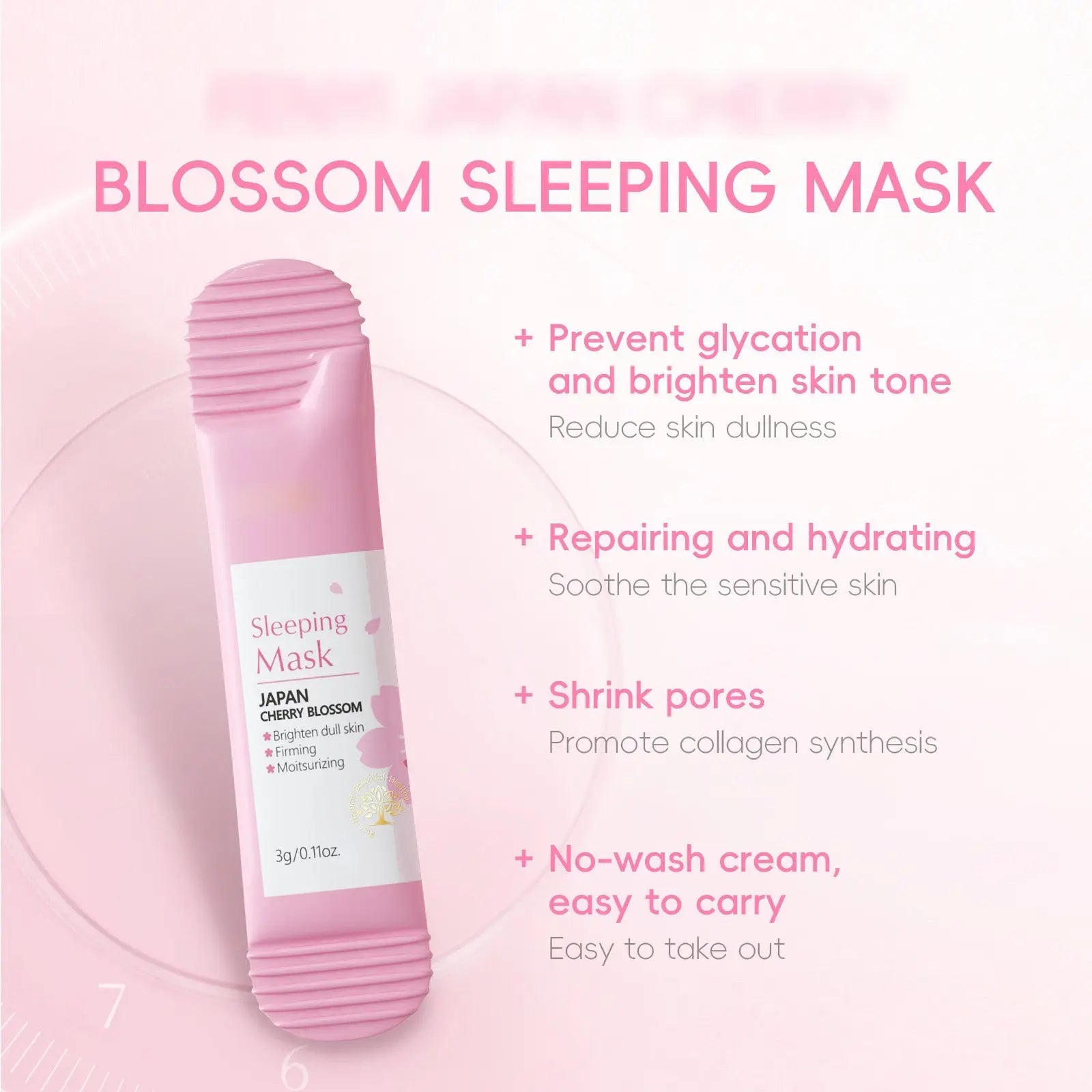 20ps Cherry Blossom Sleeping Mask Brightening, Firming & Moisturizing Night Gel (3g x 20 Sachets) SparkelsSparkels