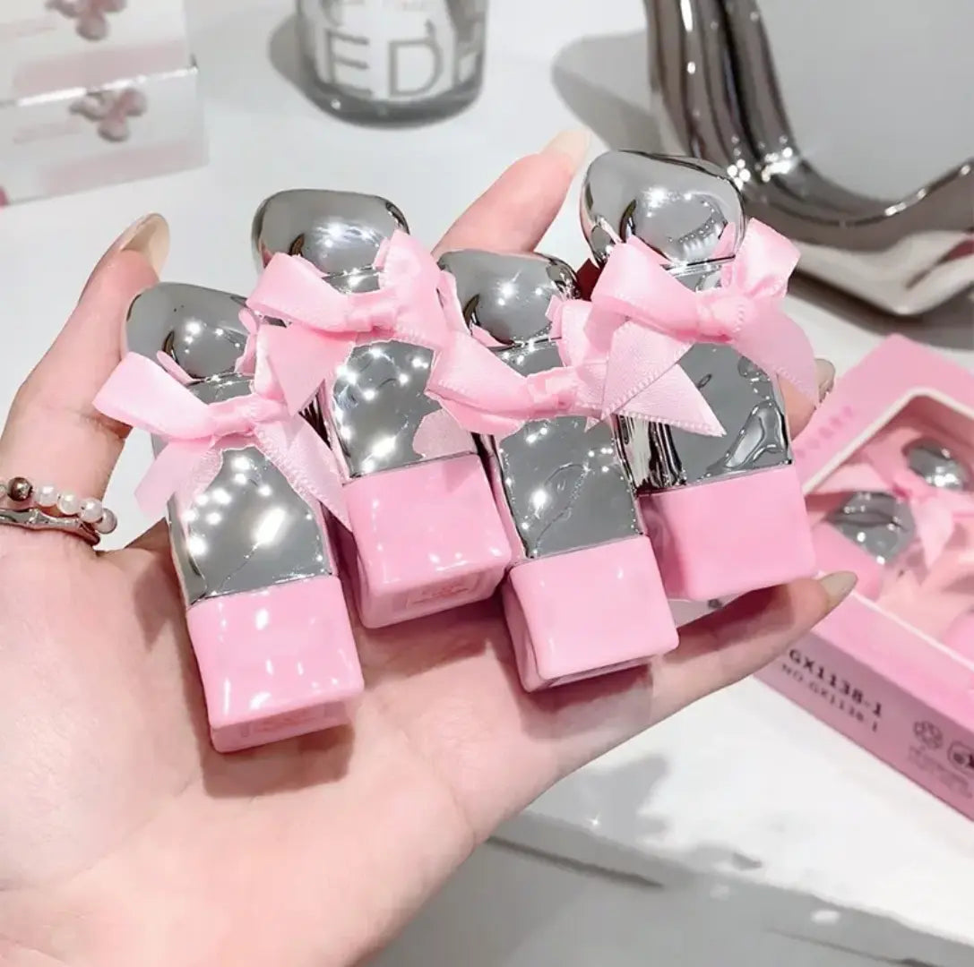 Cute Bow Lip Gloss Set Sweet Hydrating Shine Tint Long Lasting Moisturizing Lip Glaze SparkelsSparkels