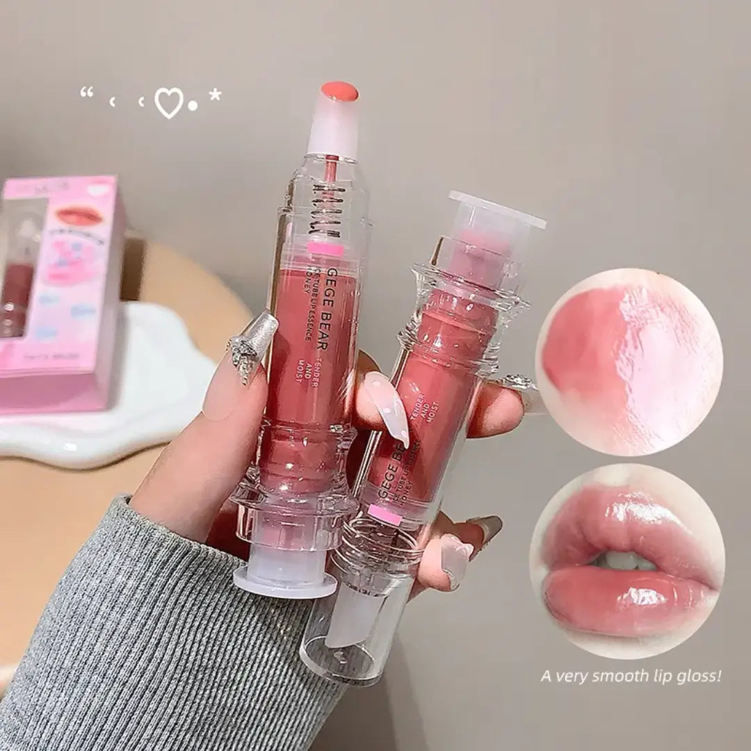 Jelly Plump Lip Oil Gloss Hydrating Tinted Lip Serum with Crystal Applicator SparkelsSparkels