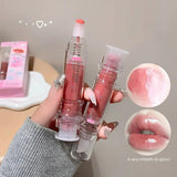 Jelly Plump Lip Oil Gloss Hydrating Tinted Lip Serum with Crystal Applicator SparkelsSparkels
