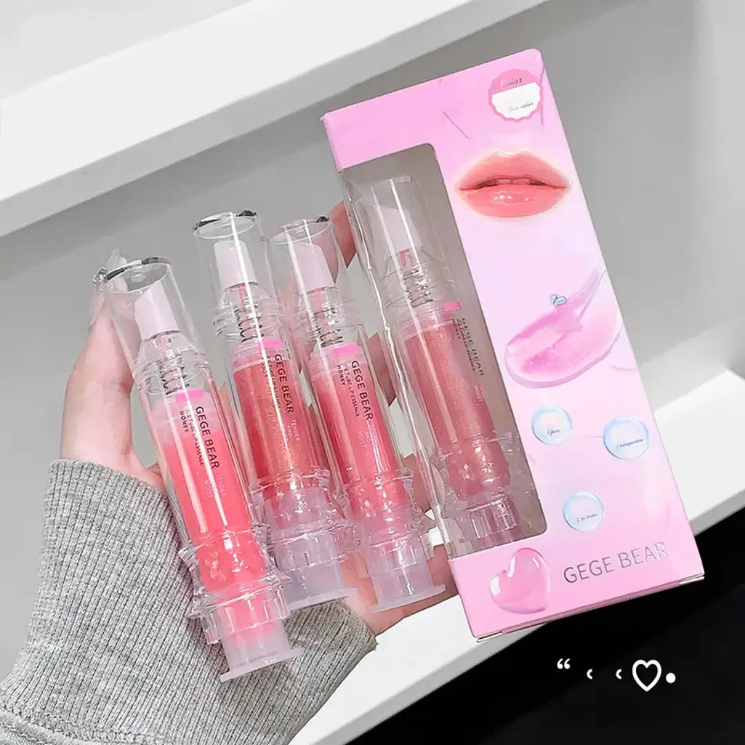 Jelly Plump Lip Oil Gloss Hydrating Tinted Lip Serum with Crystal Applicator SparkelsSparkels