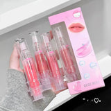 Jelly Plump Lip Oil Gloss Hydrating Tinted Lip Serum with Crystal Applicator SparkelsSparkels