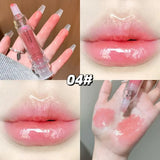 Jelly Plump Lip Oil Gloss Hydrating Tinted Lip Serum with Crystal Applicator SparkelsSparkels
