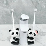 Cute Panda Couple Toothbrush Holder Ceramic Bathroom Counter Organizer for Kids & Family SparkelsSparkels