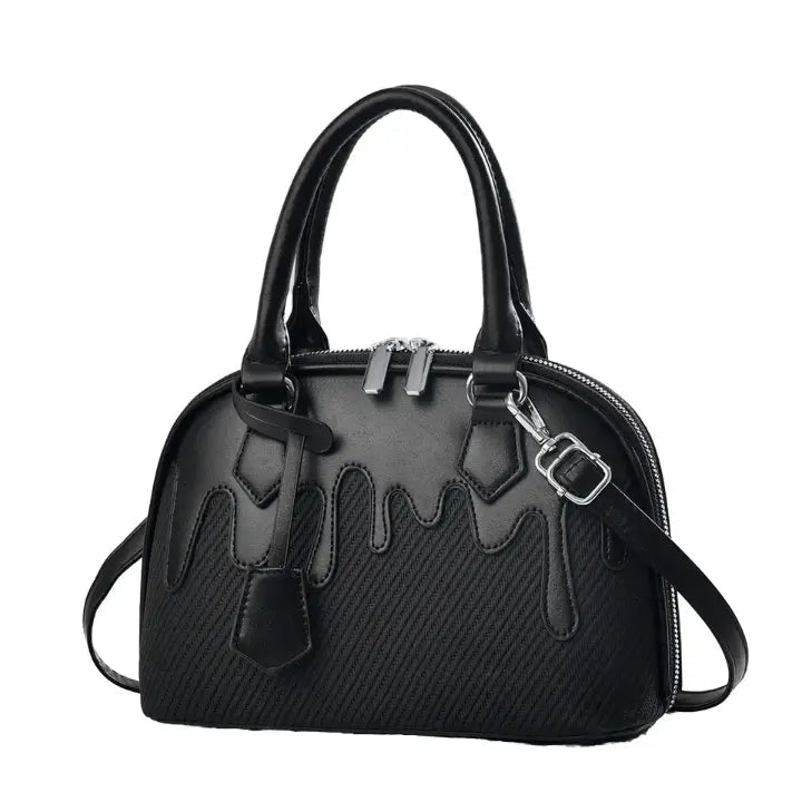 Drip Texture Elegance Handbag Premium Faux Leather Shoulder & Crossbody Tote for Women SparkelsSparkels