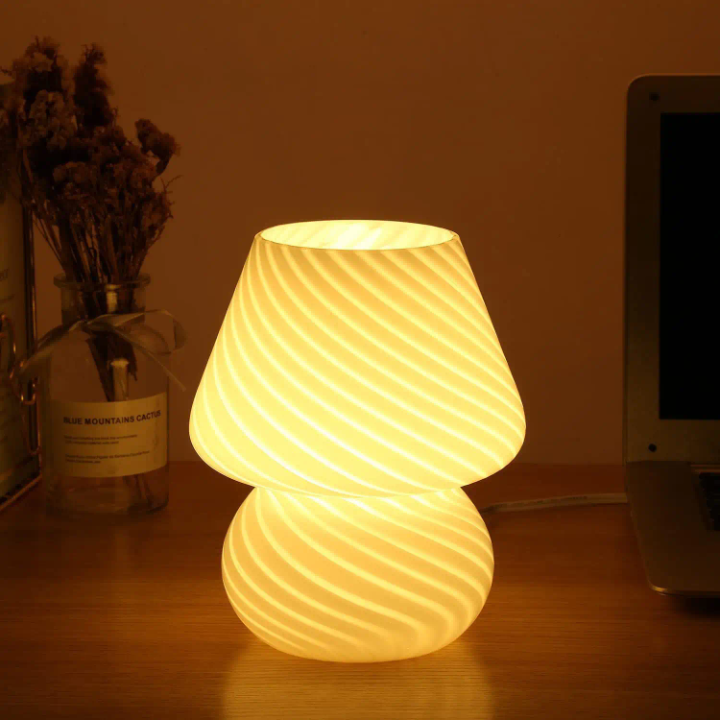 Modern Spiral LED Table Lamp Aesthetic Bedside Night Light for Bedroom & Desk
