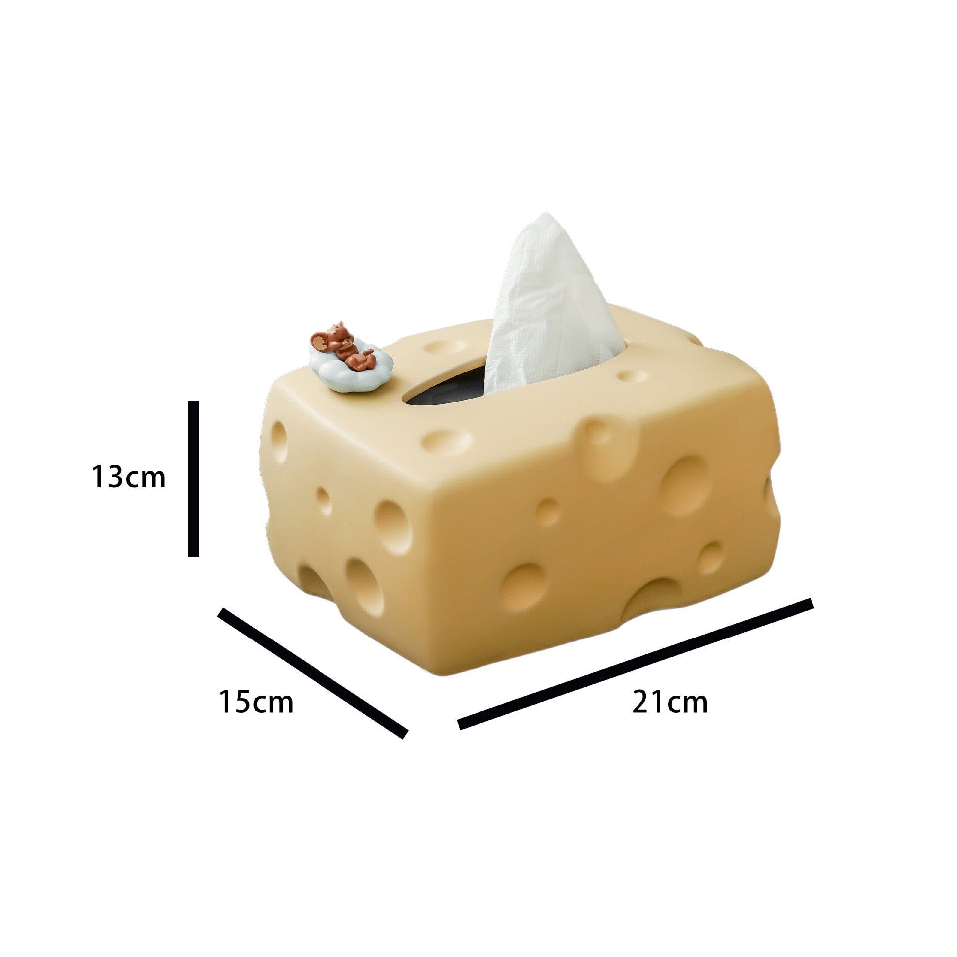 Creative Style Ceramic Tissue Box Cute Cream Square Napkin Holder for Living Room, Coffee Table, Car & Office Without Jerry