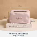 Light Luxury Ceramic Cloud Tissue Box Electroplated Desktop Paper Holder for Bathroom, Living Room & Vanity