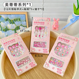 Kids Nail Art Set Embossed Nail Stickers with Adhesive & Tweezer