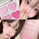 Heart-Shaped 4-Color Matte Blusher Palette Long Lasting Private Label Blush Compact