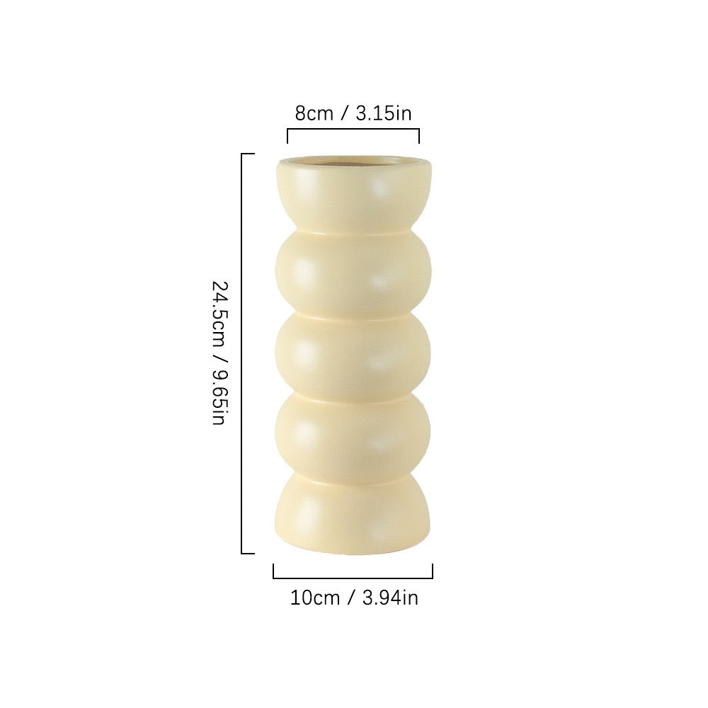 Nordic Style Purple Ceramic Long Neck Vase Threaded Fine Flower Vase for Living Room Decoration