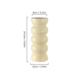 Nordic Style Purple Ceramic Long Neck Vase Threaded Fine Flower Vase for Living Room Decoration