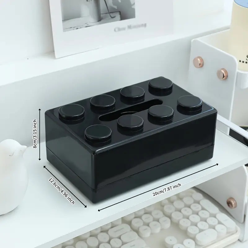 Creative Building Blocks Wall Mounted Tissue Box Waterproof Punch Free Paper Towel Holder for Bathroom & Kitchen