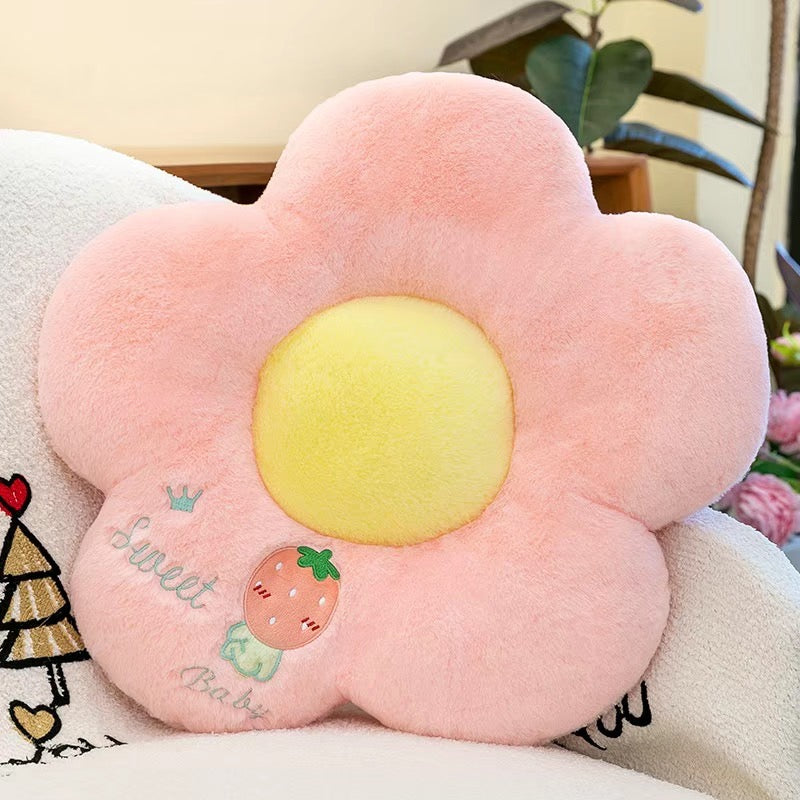 Adorable Daisy Plush Pillow Large Flower Seat Pad & Stuffed Toy Cushion for Girls