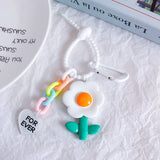 Candy Color Sunflower Keychain Cute Plastic Bag Pendant & Car Key Ring Accessory