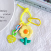 Candy Color Sunflower Keychain Cute Plastic Bag Pendant & Car Key Ring Accessory