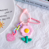 Candy Color Sunflower Keychain Cute Plastic Bag Pendant & Car Key Ring Accessory
