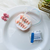 Glossy Ombre French Tip Press On Nails Rhinestone Acrylic Stick On Nails for Women & Girls