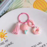 Fashion Tulip Flower Keychain Cute Charm Pendant for Bags, Headphone Cases & Car Accessories