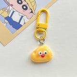 Cute Breakfast Food Keychain Toast, Banana & Plate Pendant Key Ring Lanyard Charm