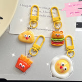 Cute Breakfast Food Keychain Toast, Banana & Plate Pendant Key Ring Lanyard Charm
