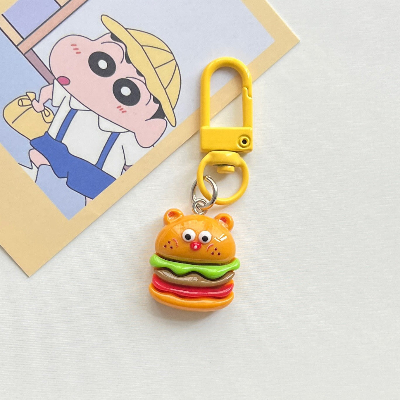 Cute Breakfast Food Keychain Toast, Banana & Plate Pendant Key Ring Lanyard Charm
