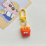 Cute Breakfast Food Keychain Toast, Banana & Plate Pendant Key Ring Lanyard Charm