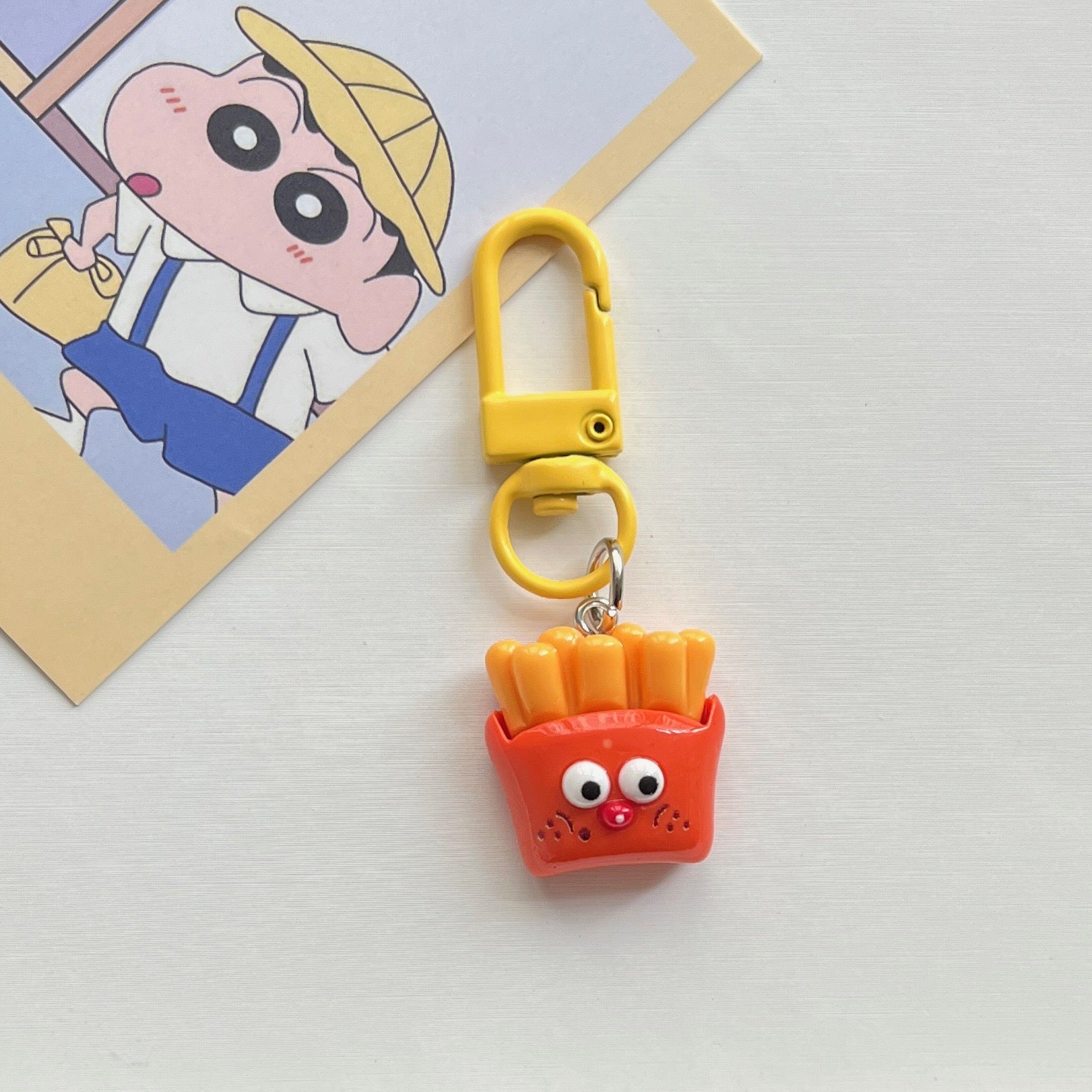 Cute Breakfast Food Keychain Toast, Banana & Plate Pendant Key Ring Lanyard Charm