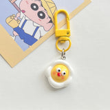 Cute Breakfast Food Keychain Toast, Banana & Plate Pendant Key Ring Lanyard Charm