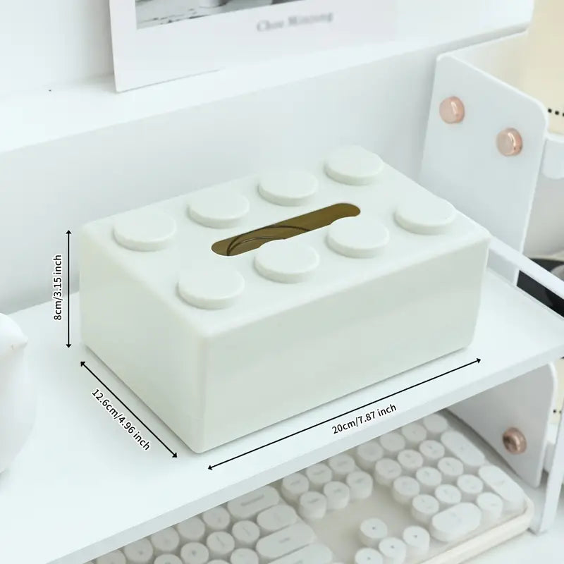 Creative Building Blocks Wall Mounted Tissue Box Waterproof Punch Free Paper Towel Holder for Bathroom & Kitchen