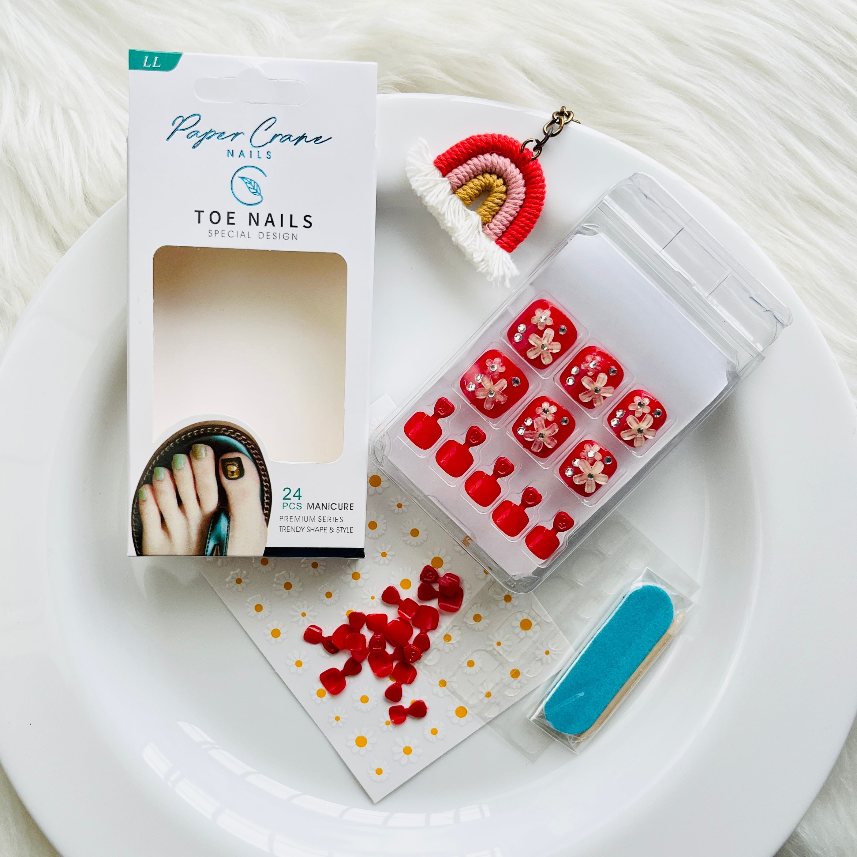 Crystal & Glitter Design Toe Nail Art Set