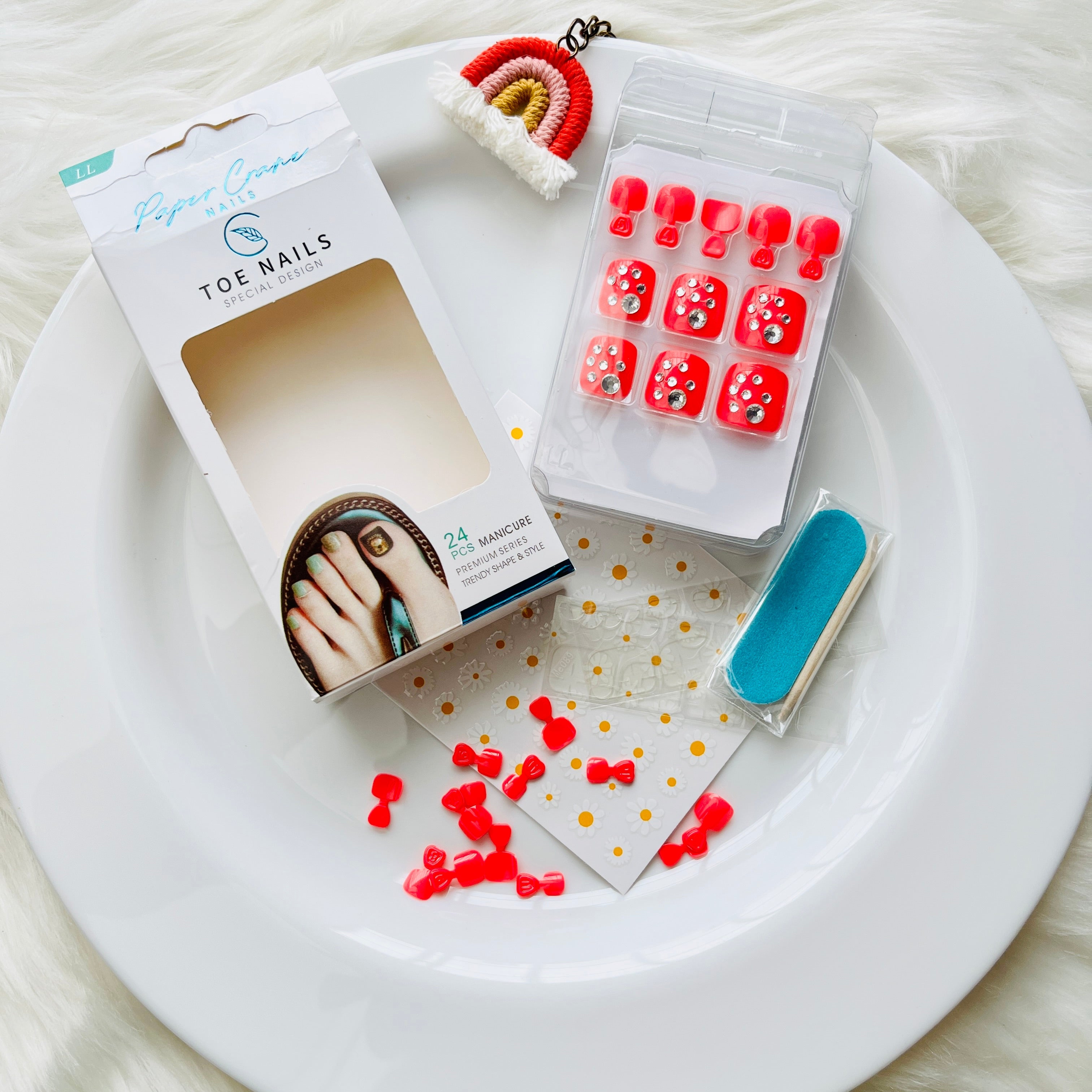 Crystal & Glitter Design Toe Nail Art Set