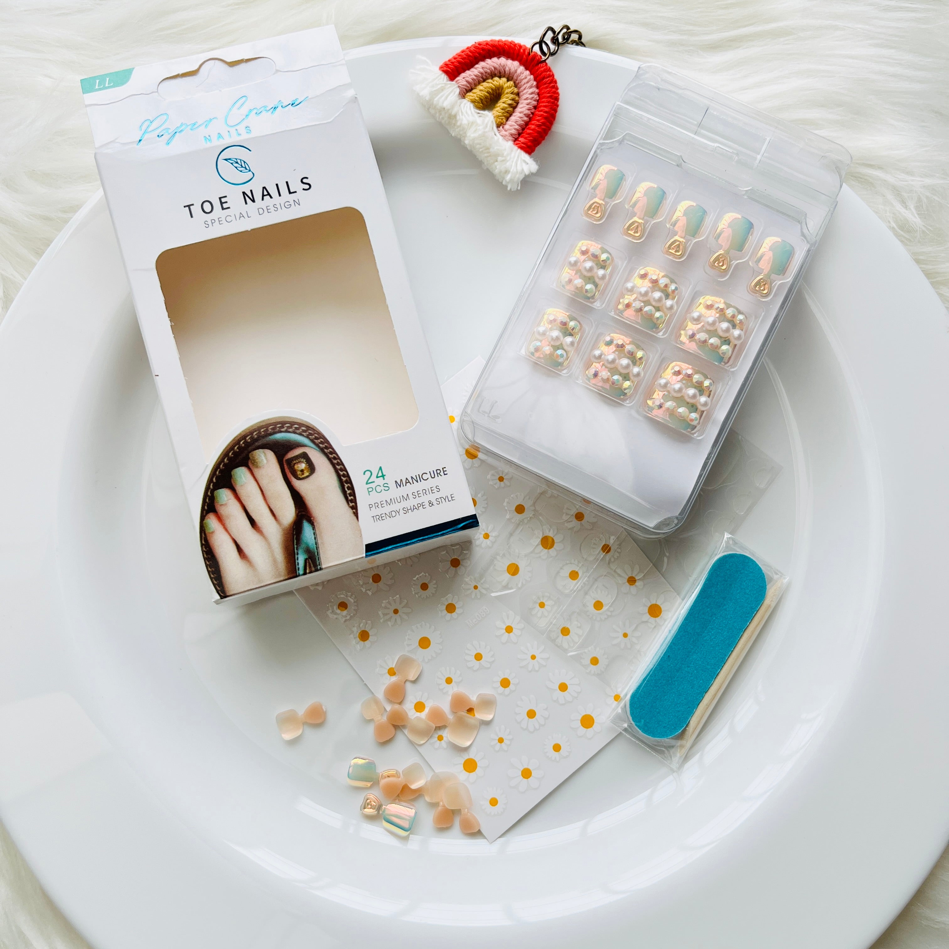 Crystal & Glitter Design Toe Nail Art Set